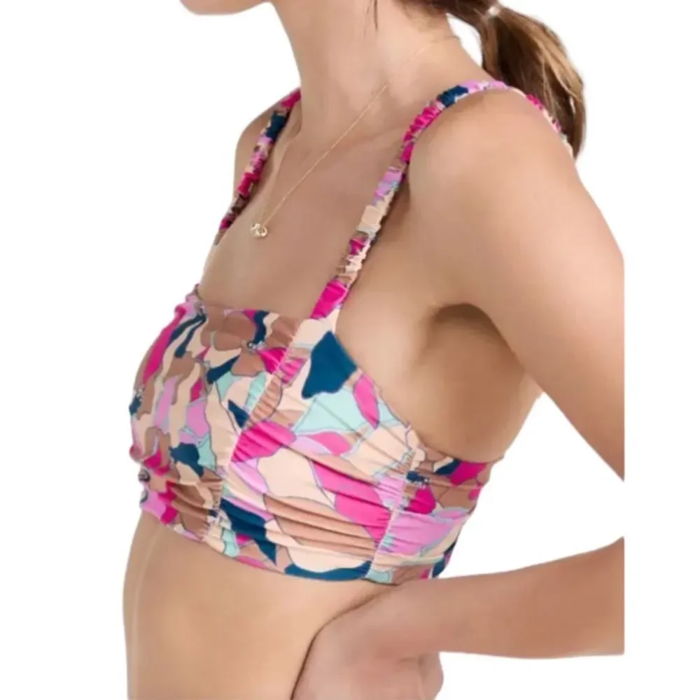 L*Space Joanna Bikini Swimwear Top Ruched in Sundazed Floral Bralette Style